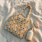 Artisanal Handwoven Gem Bead Crochet Tote Bag