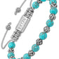 Turquoise & Silver Charms Beaded Bracelet - Native