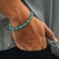 Turquoise & Silver Charms Beaded Bracelet - Native