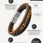 Stacked Brown Leather & Tiger Eye Bead Bracelet