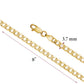 14K Solid Yellow Gold Curb Link Chain Necklace for Women and Girls Made in Italy - Width 1.5mm