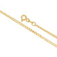 14K Solid Yellow Gold Curb Link Chain Necklace for Women and Girls Made in Italy-Width 2mm