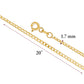 14K Solid Yellow Gold Curb Link Chain Necklace for Women and Girls Made in Italy-Width 2mm