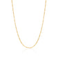 14K Solid Yellow Gold Figaro Link Chain 3+1 Necklace for Women and Girls Made in Italy - Width 2mm