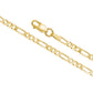 14K Solid Yellow Gold Figaro Link Chain 3+1 Necklace for Men and Women Made in Italy - Width 2.5mm Length 20"
