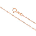 14K Solid Yellow White or Rose Gold Rolo Link Chain Necklace Diamond Cut for Women and Girls Made in Italy - Width 1mm Length 16"