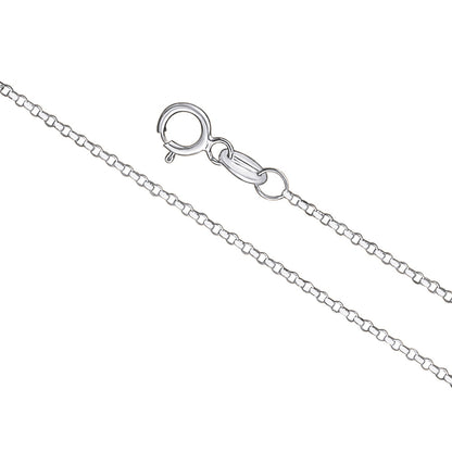 14K Solid Yellow White or Rose Gold Rolo Link Chain Necklace Diamond Cut for Women and Girls Made in Italy - Width 1mm Length 16"