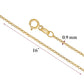 14K Solid Yellow White or Rose Gold Rolo Link Chain Necklace Diamond Cut for Women and Girls Made in Italy - Width 1mm Length 16"