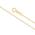 14K Solid Yellow White or Rose Gold Rolo Link Chain Necklace Diamond Cut for Women and Girls Made in Italy - Width 1mm Length 16"