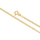 14K Solid Yellow Gold Flat Mariner Chain Necklace for Women and Girls Made in Italy - Width 2mm Length 18"