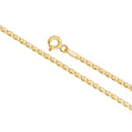 14K Solid Yellow Gold Flat Mariner Chain Necklace for Women and Girls Made in Italy - Width 2mm Length 18"