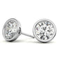 3.00 CTW Lab Grown Diamond Bezel Martini Stud Earrings in 14K White or Yellow Gold