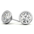 4.00 CTW Lab Grown Diamond Bezel Martini Stud Earrings in 14K White or Yellow Gold