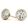 3.00 CTW Lab Grown Diamond Bezel Martini Stud Earrings in 14K White or Yellow Gold
