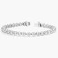 10 CTW Bezel Set Created Moissanite Tennis Bracelet in 14Kt Gold Plated – Round Cut, 7 Inch