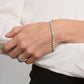 10 CTW Bezel Set Created Moissanite Tennis Bracelet in 14Kt Gold Plated – Round Cut, 7 Inch
