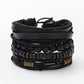 Men's Fashion Combination Leather Artistic Retro Wooden Bracelets