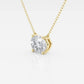 1.00 Ctw Oval Lab Grown Diamond Solitaire Pendant In White /Yellow