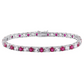 6CTW Lab-Created Ruby & White Sapphire Tennis Bracelet in 14K Gold Overlay – 7.25”