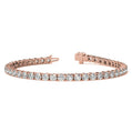 6ctw Created White Sapphire Tennis Bracelet - 3mm Stones - 14K Gold Overlay in White, Yellow or Rose Gold
