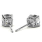 4.00 CTW Lab Created Moissanite Cushion Cut Stud Earrings in Sterling Silver - 8mm Stones