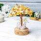 Natural Citrine Tree Lamp with Clear Quartz Base