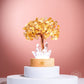 Natural Citrine Tree Lamp with Clear Quartz Base