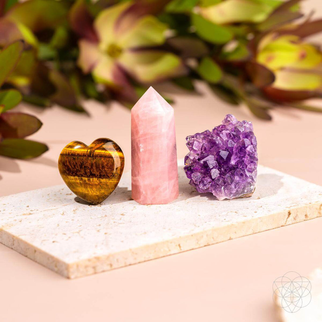 Crystal Car Vent Set - Amethyst, Tiger’s Eye & Rose Quartz