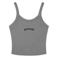 Paranoid Embroidered Ribbed Cropped Tank Top