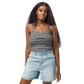 Paranoid Embroidered Ribbed Cropped Tank Top