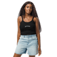 Paranoid Embroidered Ribbed Cropped Tank Top