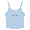 Paranoid Embroidered Ribbed Cropped Tank Top