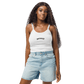 Paranoid Embroidered Ribbed Cropped Tank Top