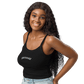 Paranoid Embroidered Ribbed Cropped Tank Top