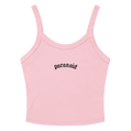 Paranoid Embroidered Ribbed Cropped Tank Top