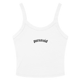 Paranoid Embroidered Ribbed Cropped Tank Top