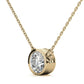 3.00 CTW AGI Certified Round Brilliant Lab Grown Diamond Bezel Pendant in 14K White or Yellow Gold