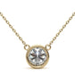 3.00 CTW AGI Certified Round Brilliant Lab Grown Diamond Bezel Pendant in 14K White or Yellow Gold