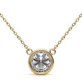 3.00 CTW AGI Certified Round Brilliant Lab Grown Diamond Bezel Pendant in 14K White or Yellow Gold