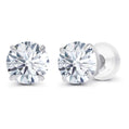 2.00 CTW Round CZ Stud Earrings in 14K White or Yellow Gold – Handcrafted Luxury