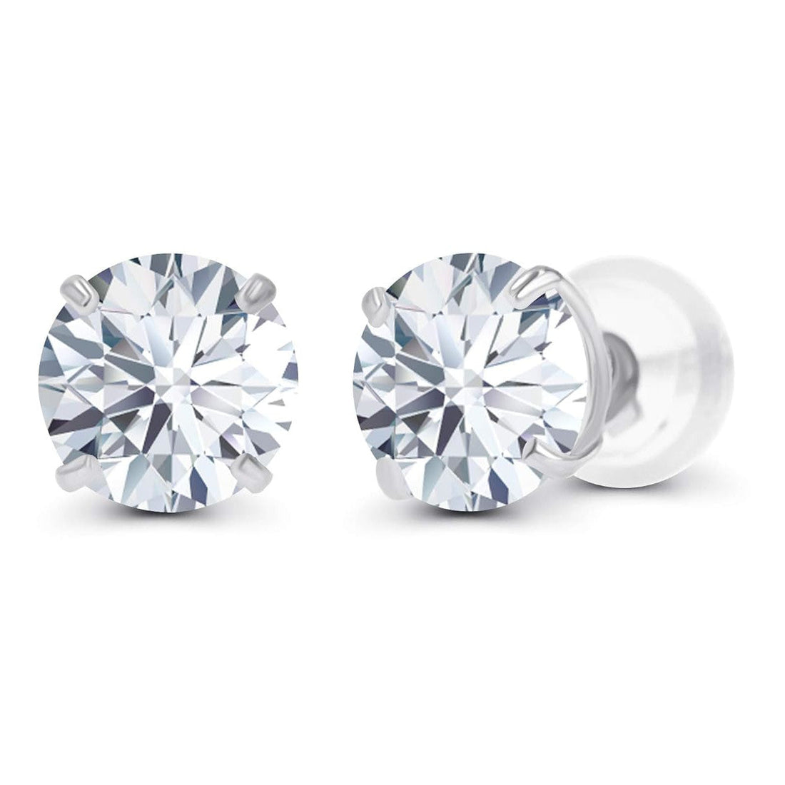 3.00 CTW AGI-Certified Lab-Grown Diamond Stud Earrings in solid 14K Gold – G Color, VS Clarity