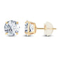 1.60 CTW Genuine Certified Moissanite Stud Earrings in Solid 14K White or Yellow Gold