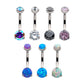 Titanium Internally Threaded with Prong Set Round AAA CZ Non-Dangle Navel