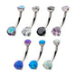 Titanium Internally Threaded with Prong Set Round AAA CZ Non-Dangle Navel