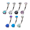 Titanium Internally Threaded with Prong Set Round AAA CZ Non-Dangle Navel