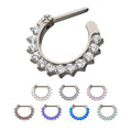 Titanium 12-Cluster CZ/Opal Septum Clickers