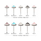 Titanium Threadless Round Bezel Set Inverse Gem Top