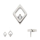 Titanium Threadless Rhombus Shape with Clear CZ Top