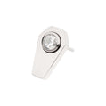 Titanium Threadless Coffin Top with Bezel Set Round CZ