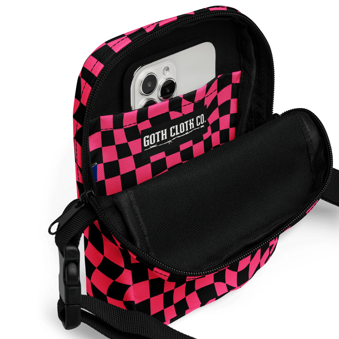 Twisted Tiles Checkerboard Crossbody Bag